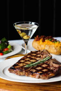 Grilled Steak With Drink