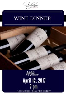 Invitation to the Trefethen Wine Dinner at Kirby's Steakhouse - The Woodlands featuring a photo of Trefethen Wine